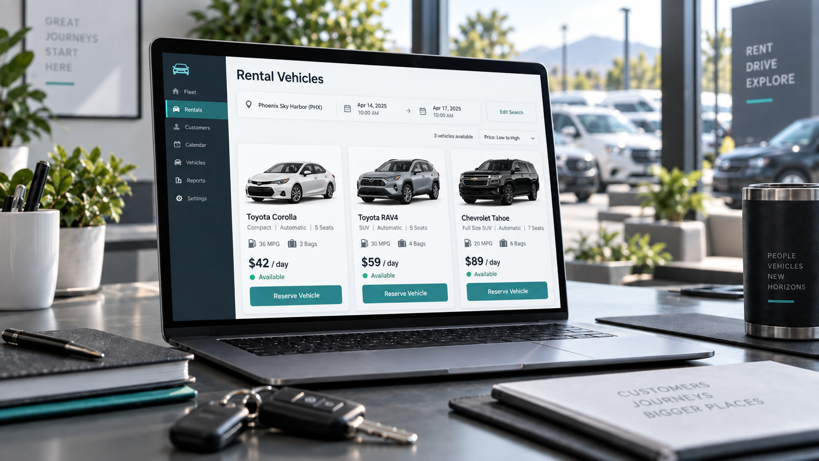 Web sitesine gömülü Doards kiralama formu