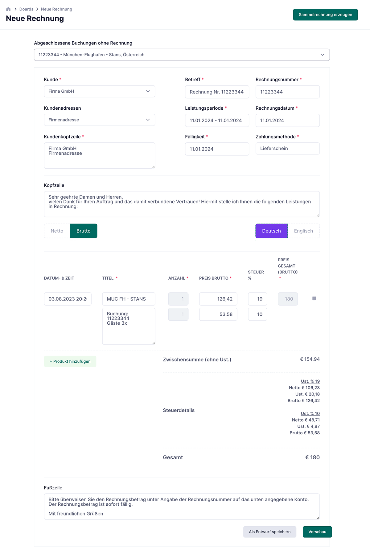 tax invoice taxi